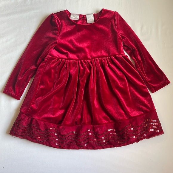 Koala Kids Red Long Sleeve Velvet Christmas Dress Size 18-24 Months - Picture 1 of 6